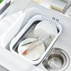 Cesta para lavar verduras de cocina, cesta para almacenar frutas y verduras, cesta de drenaje plegable para colgar en el fregadero con puerto de fuga, lavabo para lavar verduras