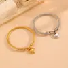 Pulsera de Acero de Titanio de Lujo Ligero Estilo INS con Hilo, Personalidad de Moda, Cierre de Herradura, Pulsera de Amor que No se Desvanece para Mujer