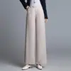 Pantalones rectos de mezcla de lana y acetato con caída, cálidos, sencillos, versátiles, nueva colección otoño/invierno 2026 para mujer, pantalones largos casuales