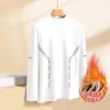Camiseta interior térmica para hombre de otoño e invierno, camiseta de manga larga, top de otoño de cuello medio alto, ropa de marca moderna para hombre, ropa de alta calidad para hombre