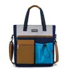 Bolso bandolera retro de color block estilo ins japonés para clase de estudiantes y tutoría, bolso tote versátil para ir al trabajo, bolso de un solo hombro de gran capacidad