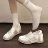 2026 Outono Inicial Novos Sapatos de Solado Único com Velcro Patchwork de Boca Rasa Femininos Moda Casual Esportivos Sapatilhas Mary Jane