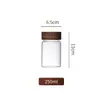 Madera de Acacia Portátil Mini Frasco de Almacenamiento de Vidrio de Borosilicato Granos de Café en Polvo Té Empaque Frasco de Almacenamiento Frasco Sellado