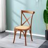 Silla vintage de madera al por mayor con respaldo de horquilla Silla americana de madera maciza con respaldo en cruz Silla de comedor minimalista de diseño para el hogar de celebridad de Internet