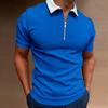 Camiseta casual para hombre Estación Independiente Europea y Americana manga corta estampada slim cuello polo de punto para hombre transfronteriza