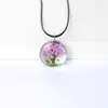 Colar Árvore de Flores Secas Corrente de Suéter Colar Estilo Literário Colar Simples Specimen de Gipsofila Colar de Pedra do Tempo