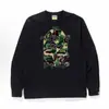 Suministro Transfronterizo y Comercio Exterior Mayorista Marca de Moda Camiseta de Manga Larga Cabeza de Mono Camiseta Base Pesada Tiburón 1