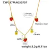 Conjunto de Joias Infantis Sonhador e Fresco em Formato de Frutas, Colar de Morango e Abacaxi Doce com Gotejamento de Óleo, Pulseira e Tornozeleira
