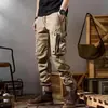 Calça de trabalho transfronteiriça estilo americano para homens para primavera e outono, calça casual tática funcional para atividades ao ar livre com perna reta, calça jogger masculina