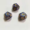 Dados da Sorte Constelação de 12 Lados, Dados Digitais de Constelação, Conjunto de Três Peças, Dados com Glitter Unicolor e Multicor que Mudam de Cor
