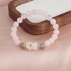 Pulseira de Cristal Rosa Natural Cristal Rosa Cristal Morango Pixiu Coração de Menina Nova Pulseira Chinoiserie Flor de Pêssego Riqueza Presente para Namorada
