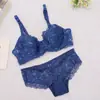 Traje de sujetador europeo y americano con aro de acero sexy ultra delgado transparente completo de encaje cómodo ropa interior sujetador para dormir talla grande delgado
