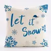 Serie de Almohadas de Ciervo y Copo de Nieve Transfronteriza Nueva Nórdica Funda de Cojín Estampada en Lino Funda de Almohada Roja de Navidad