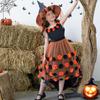 Amazon Europeia e Americana Novo Vestido Infantil para Crianças Médias Saia Tutu de Malha com Cauda Fantasia de Bruxa Festa de Halloween