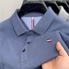 Camisa POLO de Comércio Exterior Transfronteiriço Verão Masculino de Manga Curta Novo Casual de Meia-idade e Jovem Negócios Casual High-end Bordado Lapp T-shirt