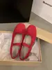 Zapatos planos rojos para mujer, nuevos zapatos de ballet Mary Jane de estilo francés para primavera/otoño 2025