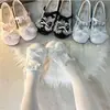 Zapatos Pequeños de Cuero Lolita Diarios para Niñas Modelo Nuevo 2026 con Ribete de Encaje, Lazo, Punta Redonda, Tacón Grueso, Zapatos de Salón Versátiles