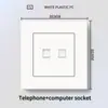 Panel de interruptor de luz de plástico blanco estilo británico de Hong Kong y Macao, enchufe de 13A con carga USB y carga rápida tipo C, panel de interruptor de luz estándar UK/US