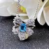 Celebrante de Internet Argyle Rosa Diamante Lazo Collar Anillo Arete Colgante Joyería de Alta Gama Súper Hada Mariposa Set