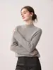 Suéter de tricô 100% caxemira pura, gola semi-alta, ponto arroz, manga raglan, feminino, ready-to-wear, camada base de caxemira