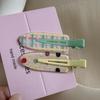 Pinza para el cabello de la serie de jugos de 2 piezas, pinza para el cabello de maquillaje de sandía de uva linda, pinza para el cabello sin costuras, accesorios para el cabello, pinza para flequillo con brillo