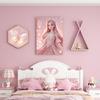 Pintura Decorativa Moderna Simple para Habitación Infantil Pintura Colgante de Cabecera para Dormitorio Murales de Fondo para Habitación de Niños y Niñas con Animales de Dibujos Animados
