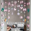 Cortina separadora linda sin perforaciones para porche de niñas explosión Sanrio diseño de habitación cortina de dibujos animados feo pegatinas de pared tridimensionales
