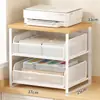Estante Pequena para Armazenamento de Arquivos de Mesa para Impressora, Mesa de Escritório com Duas Camadas e Gaveta, Suporte para Colocar Copiadora, Item Quente Vendido Transfronteiriço