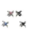 Nuevo diseño de uñas en color blanco K, celebrante de Internet, explosivo con amor, aleación de diamantes, forma de mariposa tridimensional, joyería de uñas súper llamativa