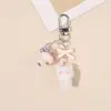 Lindo Llavero de Peluche de Hongo Conejo Colgante de Accesorio de Aleación Encanto para Mochila de Pareja Llavero de Corazón Dulce