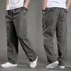 Macacão masculino de primavera e outono, novo, solto, plus size, cintura elástica, calças retas, moda masculina, calças casuais esportivas