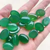 Pendientes de Aro Ovalados para Manualidades con Incrustaciones de Ágata, Base Plana, Anillo Natural Verde Sin Agujero, Colgante Jinhua