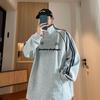 Moletom Funcional Avançado com Gola Alta Masculino Forrado com Fleece Outono e Inverno Tamanho Grande Algodão Veludo Raposa Prateada Pesado Solto Top Base