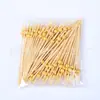 Amazon Palitos de Bambu com Contas de Madeira Dourada Palitos de Coquetel Pérola Rosa Decoração de Hambúrguer de Sobremesa Palitos de Frutas 100 Peças/Pacote Transfronteiriço
