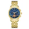 Reloj Multifuncional Elegante para Hombre Orsga con Tres Subesferas, Seis Manecillas, Fase Lunar, Transmisión en Vivo del Fabricante, Reloj de Pulsera de Cuarzo de Moda Transfronterizo
