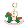 Pingente de Pônei, Chaveiro de Couro de Cavalo de Balanço Fofo, Chaveiro de Carro, Pingente de Bolsa, Pingente Divertido de Desenho Animado