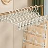 Cabide de Calças de Plástico Moldado com Clipes para Uso Doméstico, Cabide Antiderrapante para Secar Calças e Saias, Design Antiderrapante