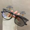Nuevas gafas para miopía con decoloración anti-luz azul, lentes grises, montura grande lisa, montura de gafas retro con decoloración, té gris