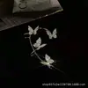 Pinzas para Orejas de Mariposa Super Brillantes Incrustadas de Diamantes, Ganchos para Orejas, Pendientes Integrados con Borla de Estrella de Zirconia, Pendientes de Gama Alta Sin Perforación, Venta al por Mayor