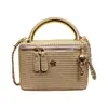 Bolso de Maquillaje Caja de Mano Cadena Francesa Mujer 2026 Nuevo Transfronterizo Tacto de Alta Gama Textura Tejida Bolso de Hombro Único Cruzado