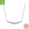 Collar de diamantes Mosan con sonrisa de plata, cadena de clavícula de plata S925 clásica y sencilla de alta calidad.