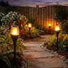 Luz Solar de Llama para Paisajismo Exterior Celebración Festival de Navidad Estaca de Suelo Luz Impermeable Jardín Césped Patio Camino