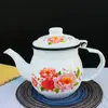 Tetera de leche mongola Tetera de esmalte estilo pradera característica de Mongolia tetera para hervir agua tetera para restaurante mongol tetera tetera té