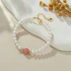 Pulsera de Perlas de Agua Dulce con Cuentas de Transferencia Pulsera de Cristal Natural Regalo Diseño Original Fábrica Venta al por Mayor
