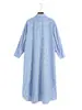 Vestido camisa a rayas para mujer, nuevo estilo europeo y americano, otoño 2021 2370
