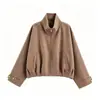 Comércio Exterior Transfronteiriço moda feminina outono novo estilo europeu e americano moda retrô xadrez jaqueta aviador 6318268