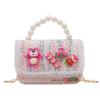 Saco mensageiro das crianças saco pequeno dos desenhos animados estilo coreano das meninas all-match bolsa de ombro Internet celebridade princesa mini bolsa pérola