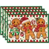 Decoração de Jogo Americano de Natal, Jogo Americano de Mesa de Natal, Jogo Americano de Mesa Anti-Manchas, Elementos de Estampa do Papai Noel, Lote de Fábrica