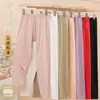 Pantalones térmicos de otoño para mujer, leggings de algodón antibacteriano, pantalones de capa base finos sin costuras, versátiles y cálidos, ropa de dormir al por mayor para uso en casa