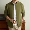 Sudadera con cremallera y cuello alto yingao para hombre, nueva, primavera y otoño, juvenil, casual, estilo old money, chaqueta abrigo de punto